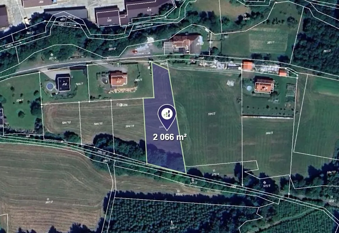 Prodej stavebního pozemku 2066 m²
